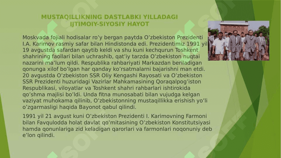 MUSTAQILLIKKA ERISHISH ARAFASIDA O’ZBEKISTONDAGI IJTIMOIY-SIYOSIY JARAYONLAR 3