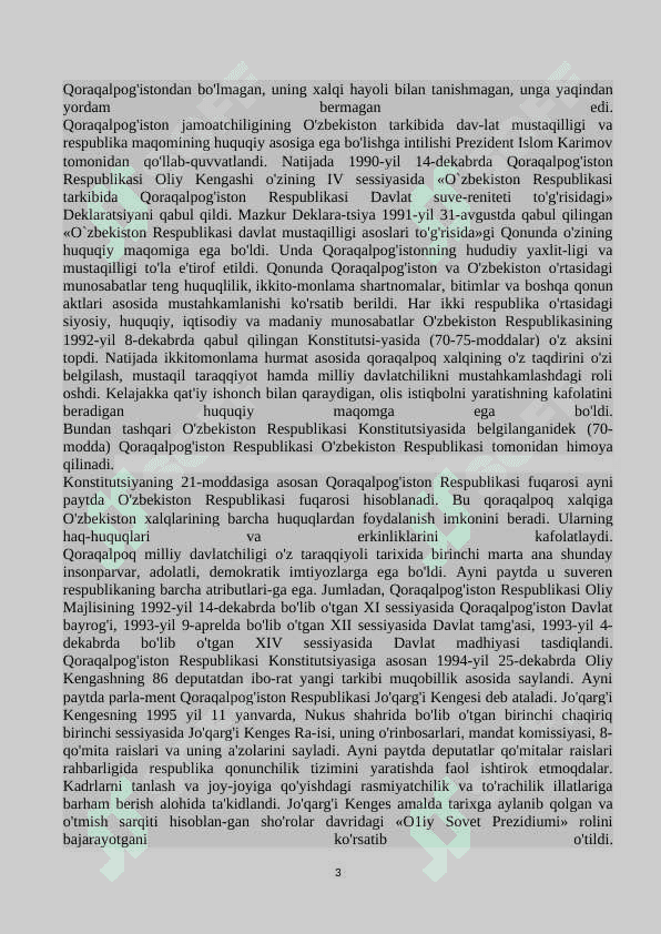 MUSTAQILLIK YILLARIDA QORAQALPOG’ISTON RESPUBLIKASI. 3