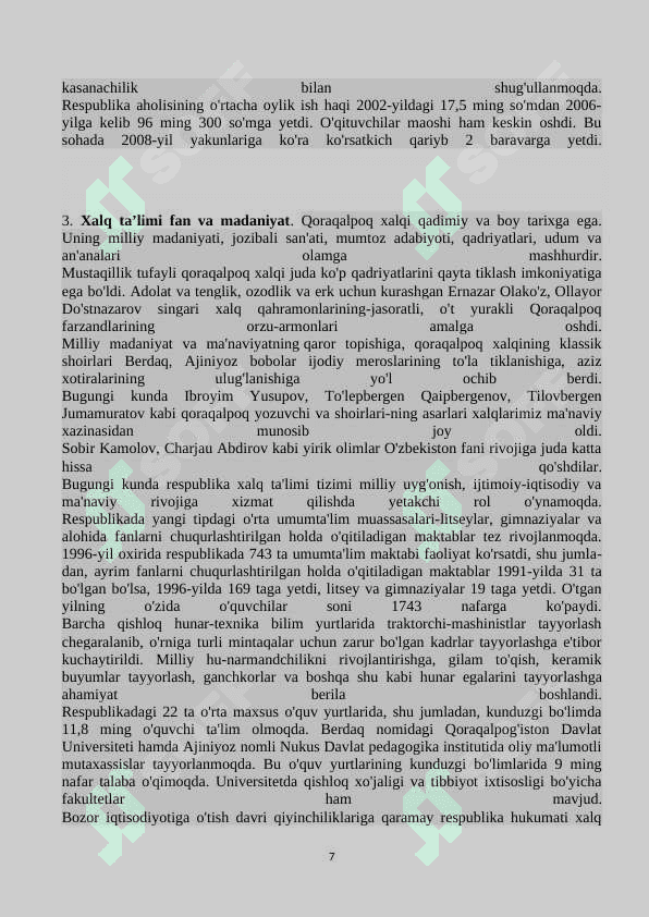 MUSTAQILLIK YILLARIDA QORAQALPOG’ISTON RESPUBLIKASI. 7