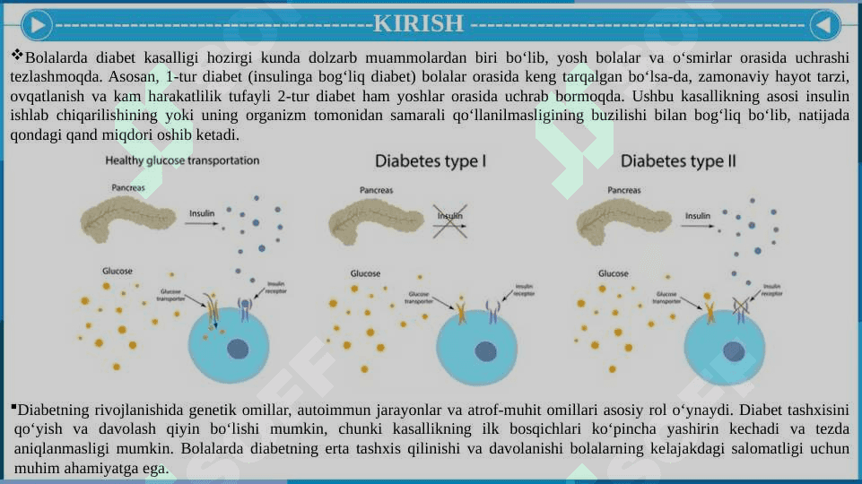 BOLALARDA QANDLI DIABET. ETIOLOGIYASI. PATOGENEZI. MORFOLOGIYASI 3