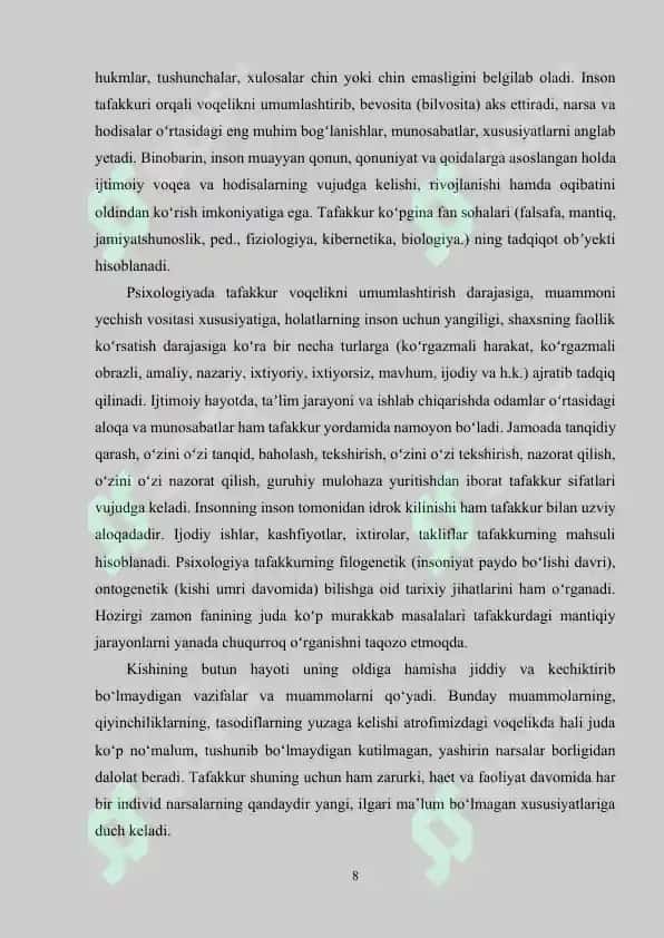 Tafakkurning Rivojlanish Bosqichlari 7