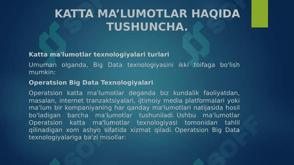 KАTTА MА’LUMОTLАR (BIG DATA)NI QАYTА ISHLАSH TЕХNОLОGIYALАRI. 2