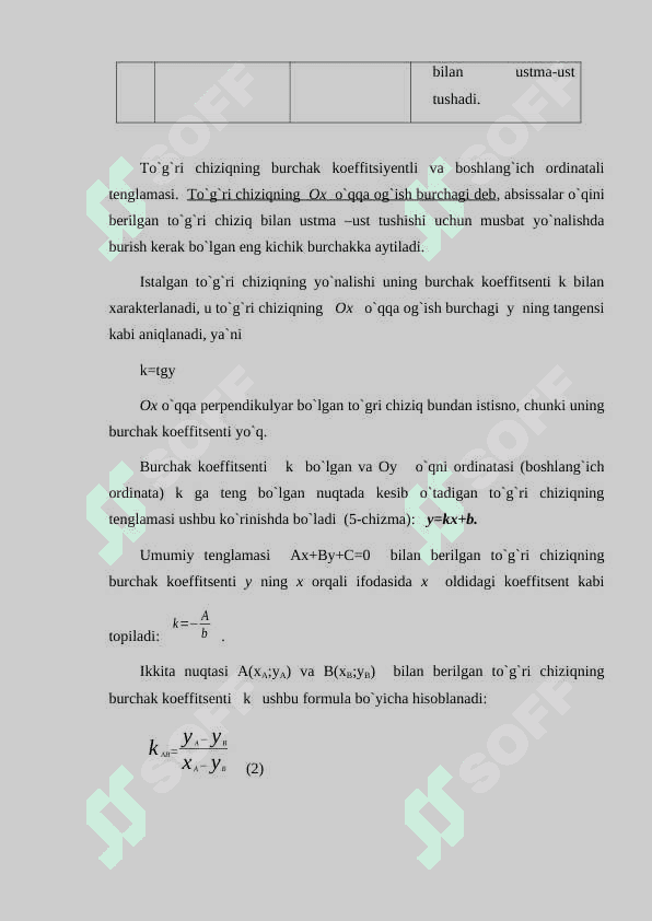 Fazoda to’g’ri chiziqlar va sirtlar tenglamasi. 4