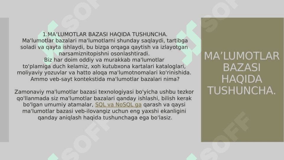 MА’LUMОTLАR BАZАLАRI BILАN ISHLАSH TЕХNОLОGIYALАRI. 2