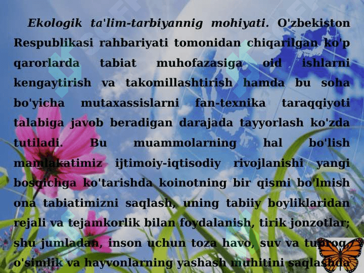 OʻQUVCHILARGA TABIATGA EZOZLASHGA OʻRGANISH 3