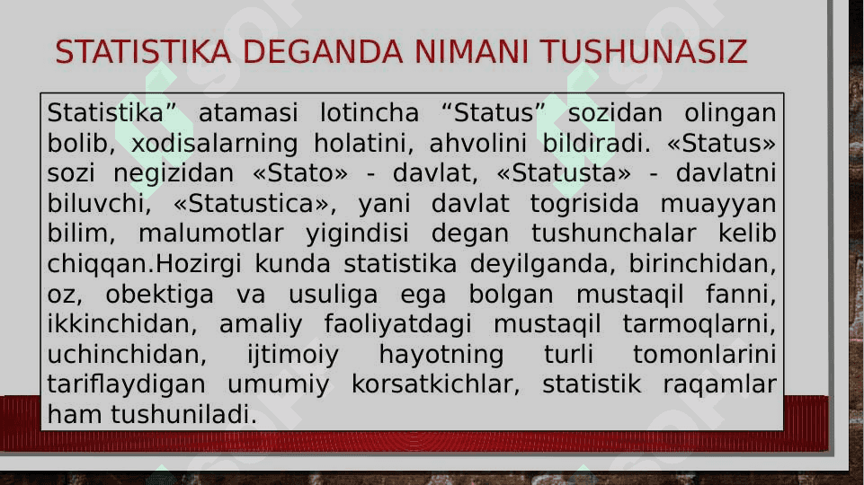 matematik statistikaning   vazifalari , tanlanmaning statistik taqsimoti statistik taqsimotning grafik tasviri 2