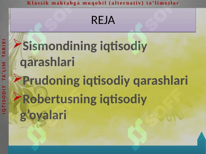 KLASSIC MAKTABGA MUQOBIL (ALTERNATIV) TA’LIMOTLAR 2