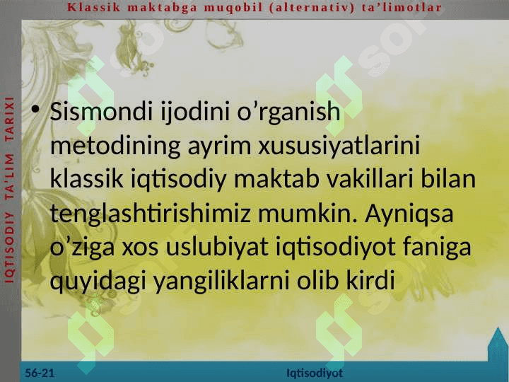KLASSIC MAKTABGA MUQOBIL (ALTERNATIV) TA’LIMOTLAR 6
