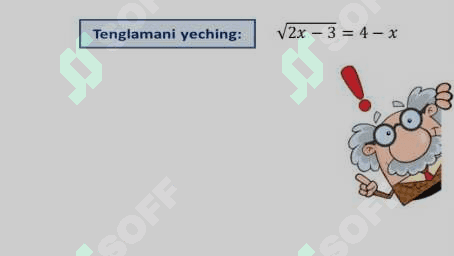 Irratsional Tenglamalar. 8