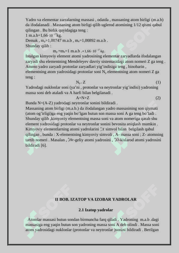 Izotop va izobar yadrolar. 8