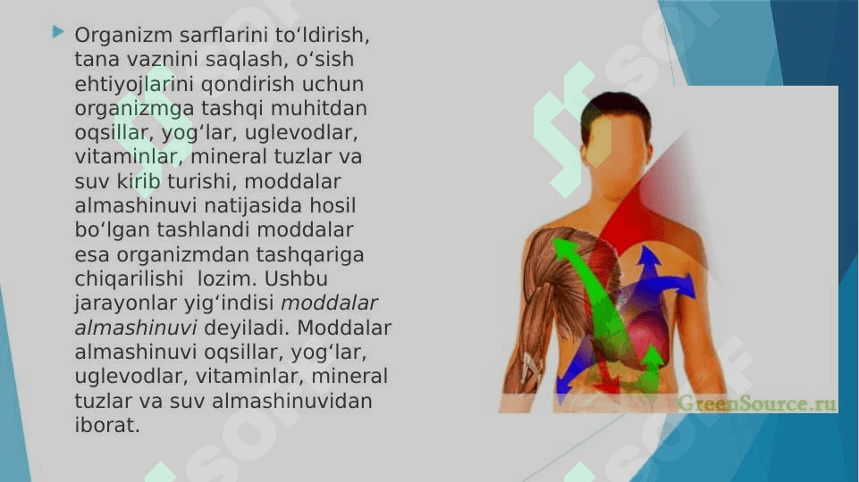 MODDALAR VA ENERGIYA ALMASHINUVINI O’RGANISH 3