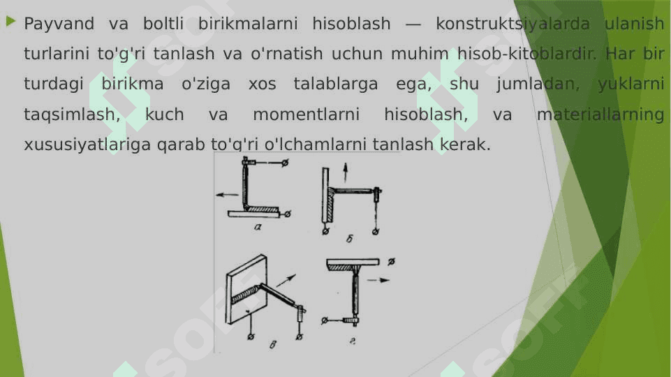 Payvand birikmalarni hisobi. Boltli birikmalar hisobi. 7