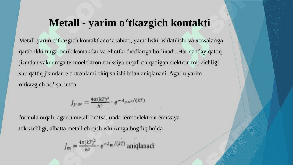Metall yarim o‘tkazgichli kontakti 7
