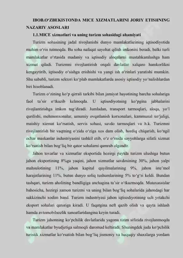 O‘zbekiston turizm bozorida MICE xizmatlarini tatbiq qilish strategiyalari 5