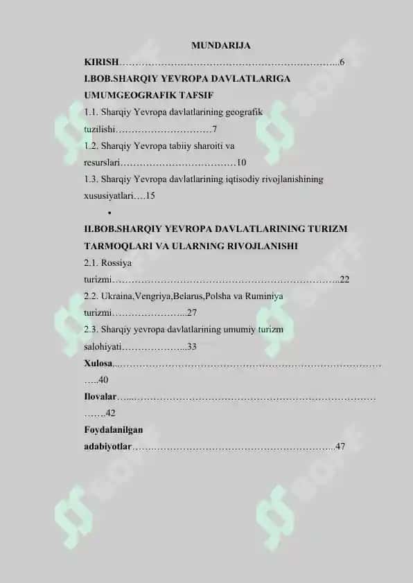 Sharqiy Yevropa Mamlakatlari Turizmining Rivojlanish Holati 2