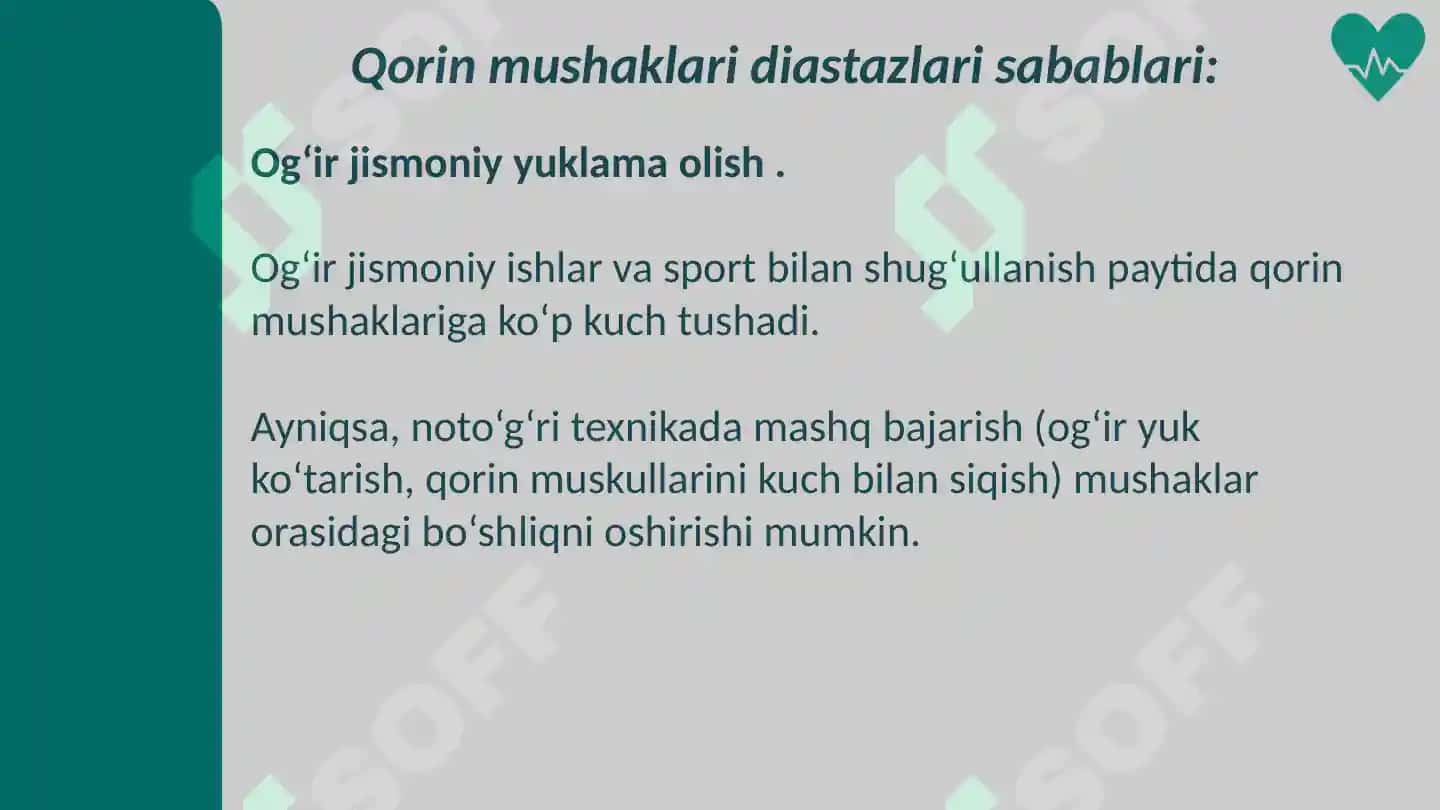Qorin mushaklari  diastazlari 6