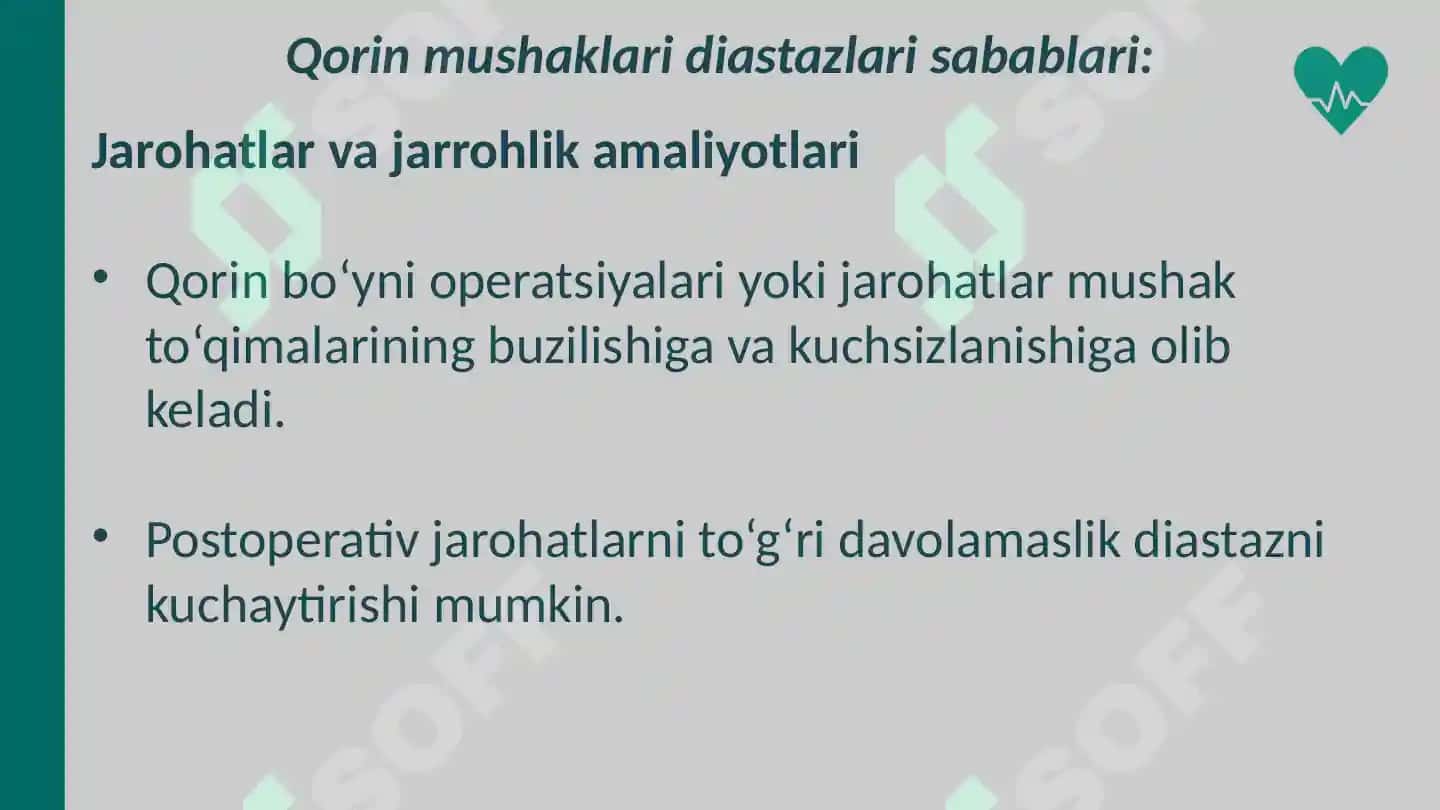 Qorin mushaklari  diastazlari 8