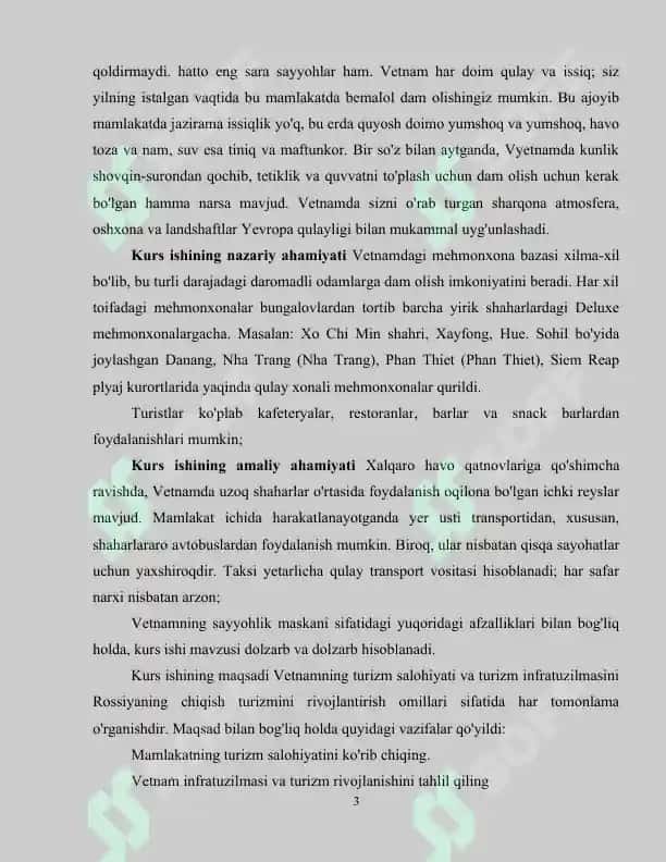 VETNAM DAVLATI TURIZMINING O'ZIGA XOSLIGI 3