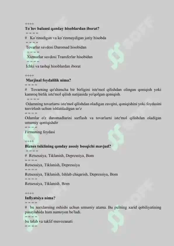 Biznesda buxgalteriya hisobi F1 3