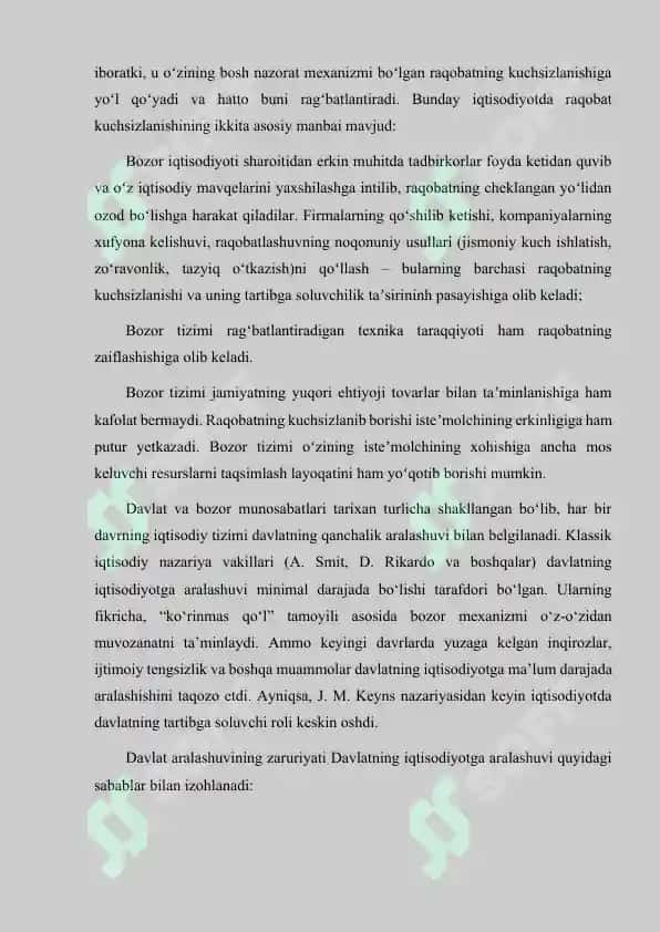 IQTISODIYOTGA DAVLAT ARALASHUVINING CHEGARALARI 8
