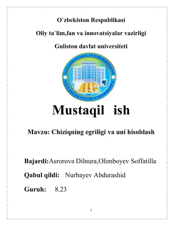 Chiziqning egriligi va uni hisoblash