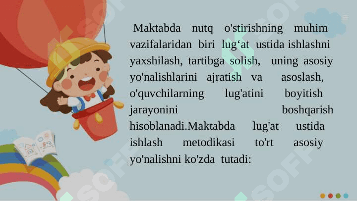 Lugʻat ustida ishlash nuqtai nazardan mashq materiallarini tahlil qilish. 3