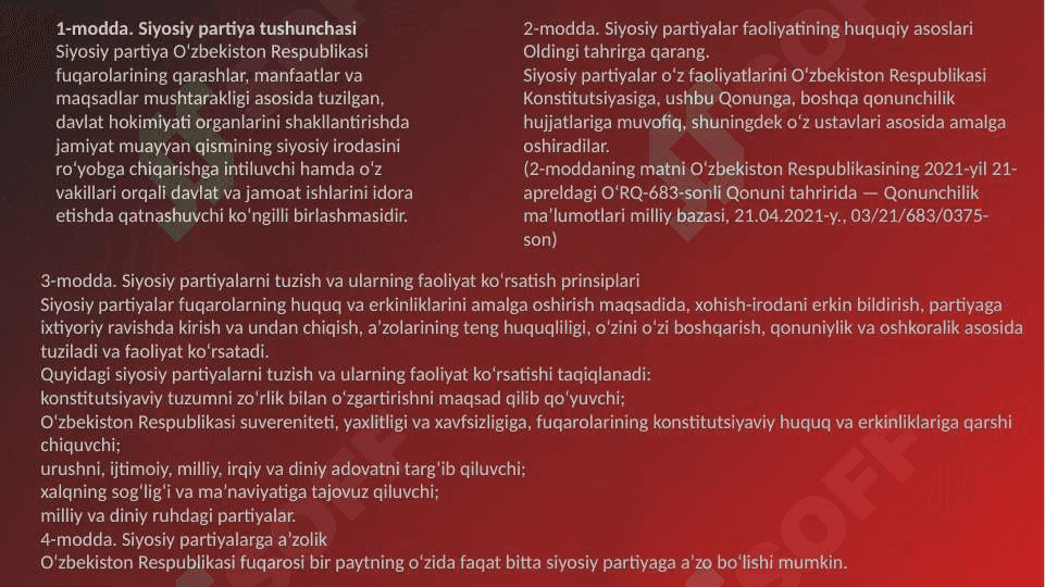 Siyosiy partiyalar faoliyatidagi xususiyatlar. 3