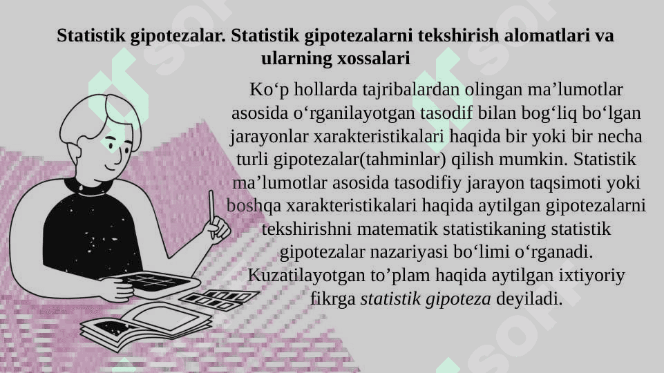 Statistik gipotezalar va ularning tasnifi 2