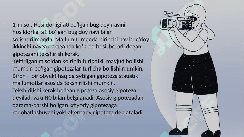 Statistik gipotezalar va ularning tasnifi 3