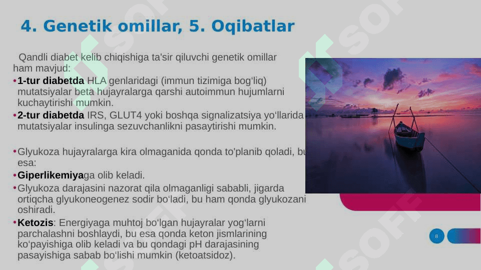 Uglevodlar almashinuvi boshqarilishi buzilishi 8