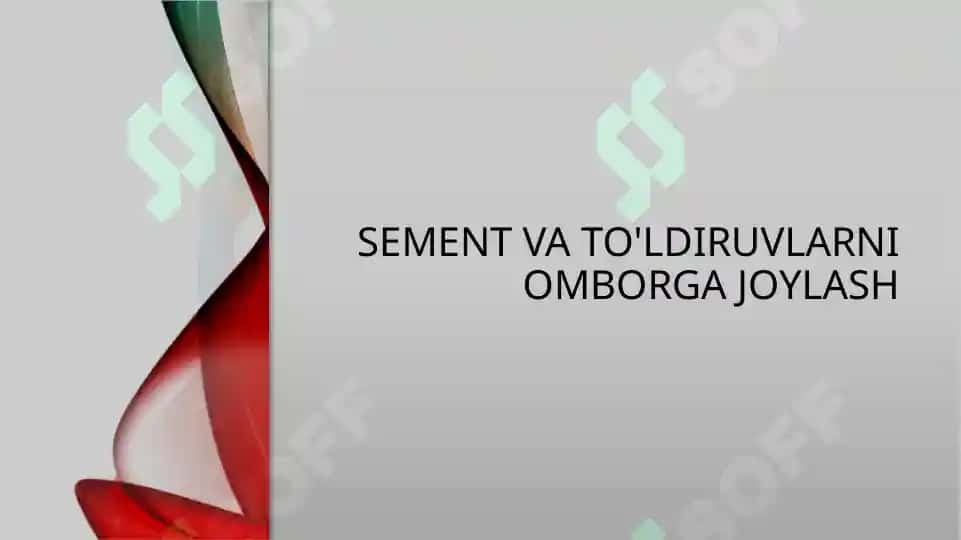 Sement va To'ldiruvlarni omborga joylash 2