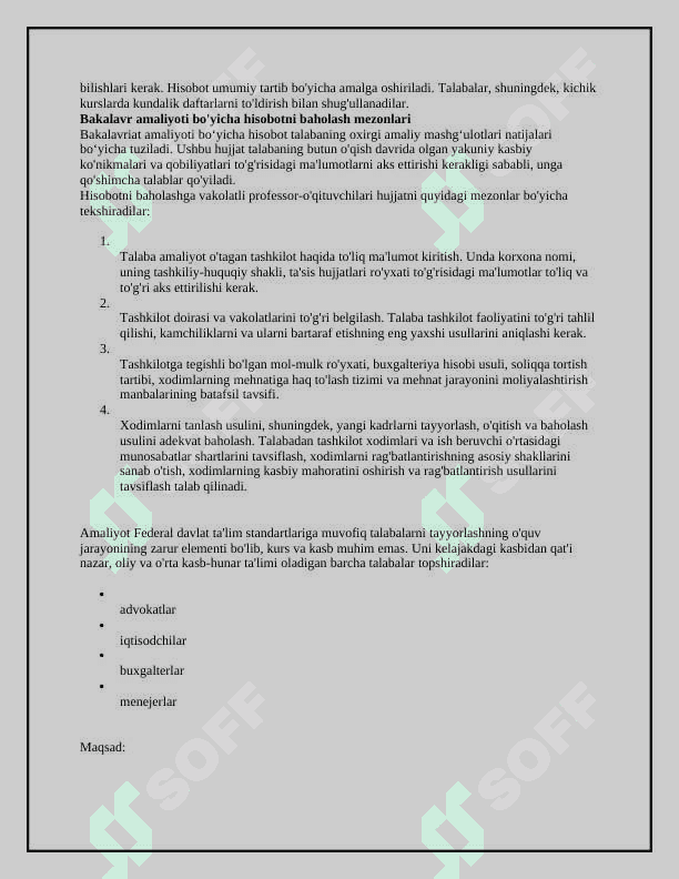 Talabalar amaliyotidan hisobot yozishga misol 8