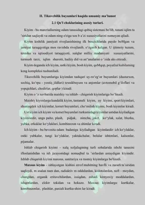"Qo’l choklari. Qo’l choklaridan namunalar tikish. Qo’l choklaridan namunalar tayyorlash" mavzusini o’qitish metodikasi 4