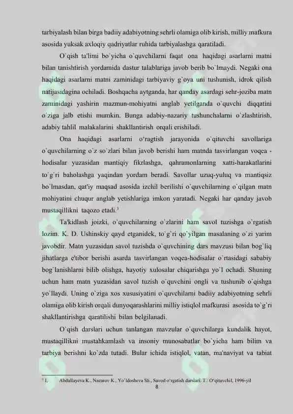 boshlangich sinflarda qayta hikoya 8