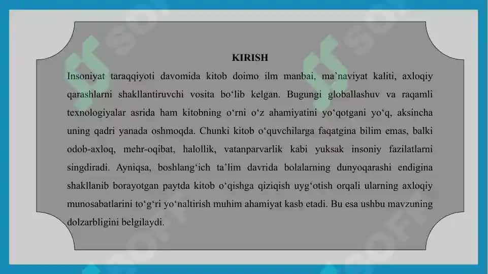 Kitob o‘qishga qiziqtirish orqali o‘quvchilarda axloqiy munosabatlarni tarkib toptirish 2