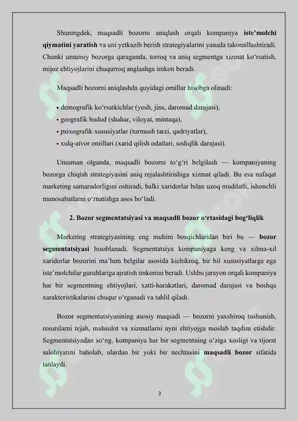 Maqsadli bozorlarni belgilash 3