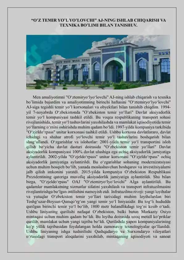 Ishlab chiqarish amaliyoti hisoboti 3