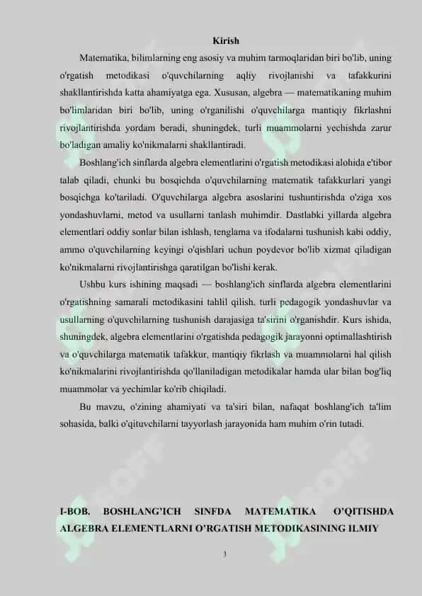 Boshlang'ich sinflarda matematika o'qitish metodlari 3