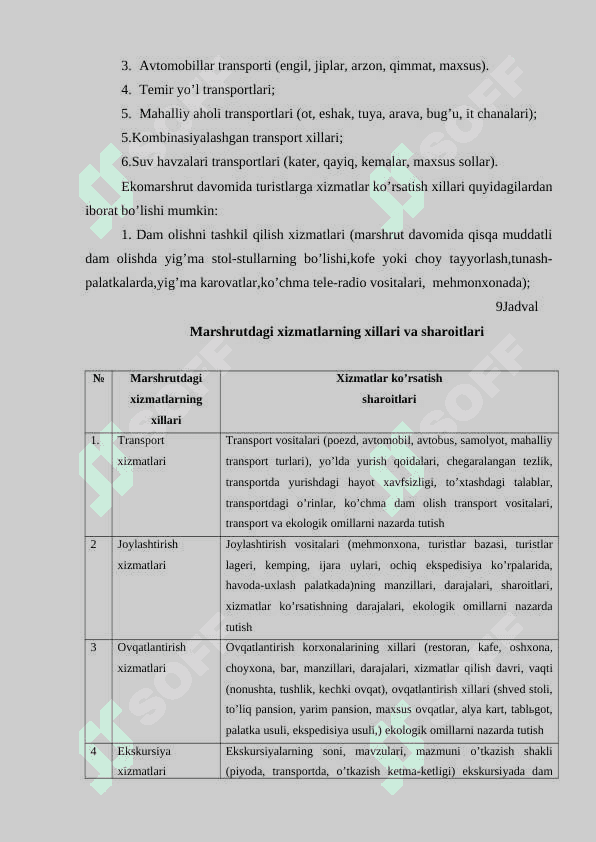 Ekоturizm mаrshrutlаridаgi xizmаtlаr. 2