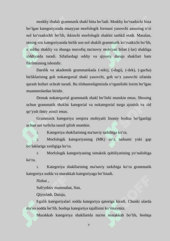 Oʻzbek tilshunosligida egalik kategoriyasining oʻrganilishi 7