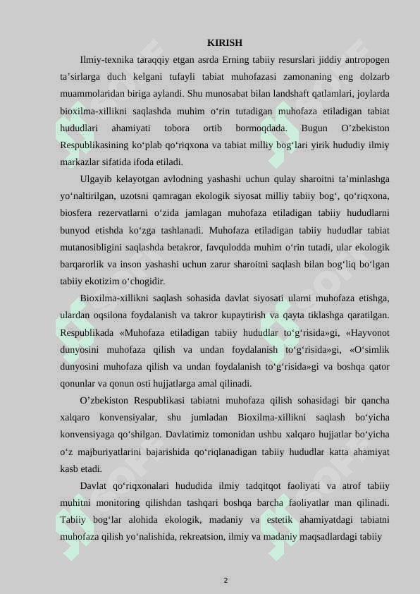 Respublikamizda tashkil qilingan qo'riqxonalar va ularda ko'paytiradigan umurtqali hayvonlar 2