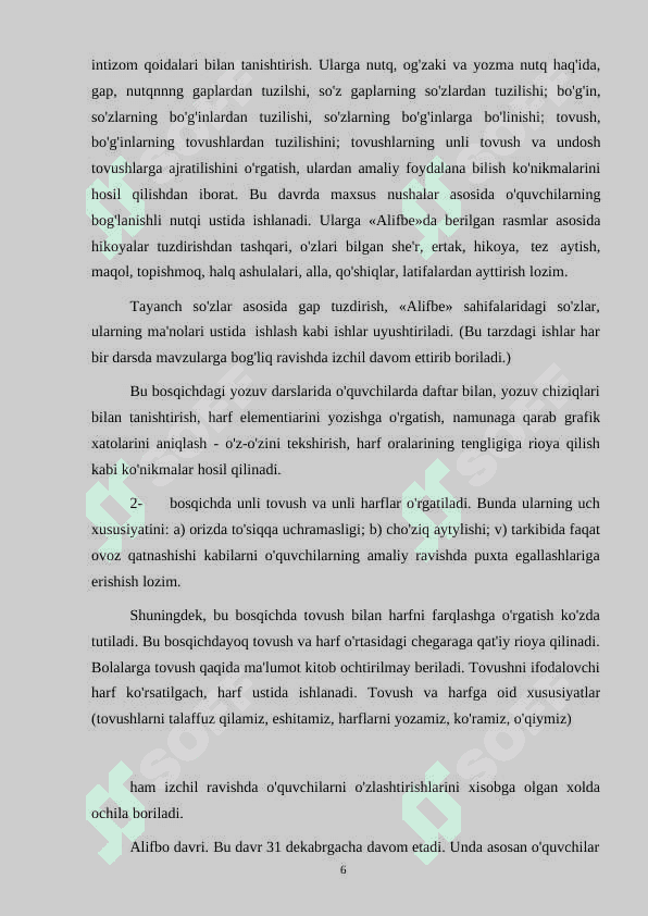Savod o'rgatish tayyorlov davri yozuv darslarini tashkil etish 6