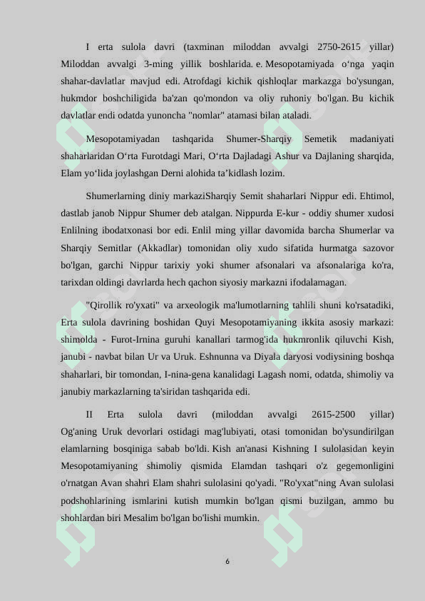Shumer shahar–davlatlari. Shumer–Akkad davlati 6