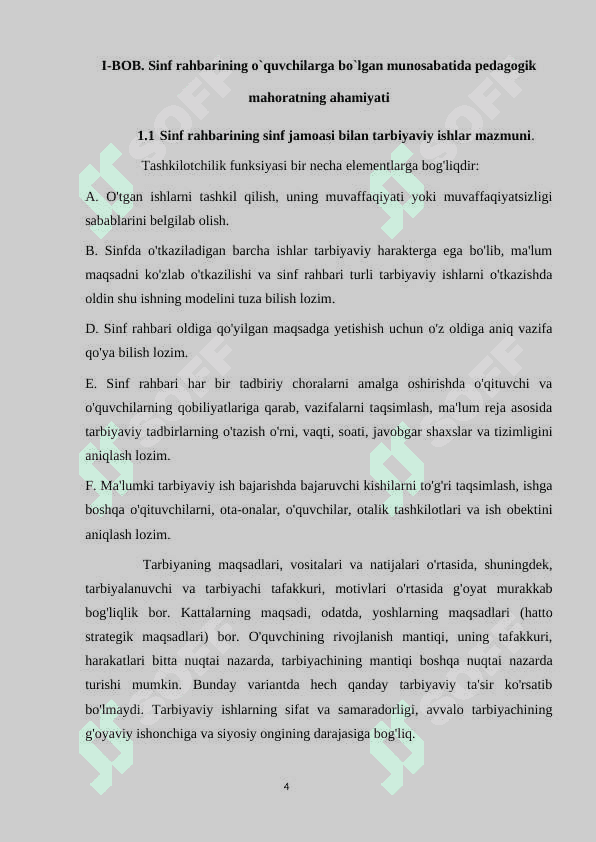 Sinf rahbarining tashkilotchilik faoliyati 4