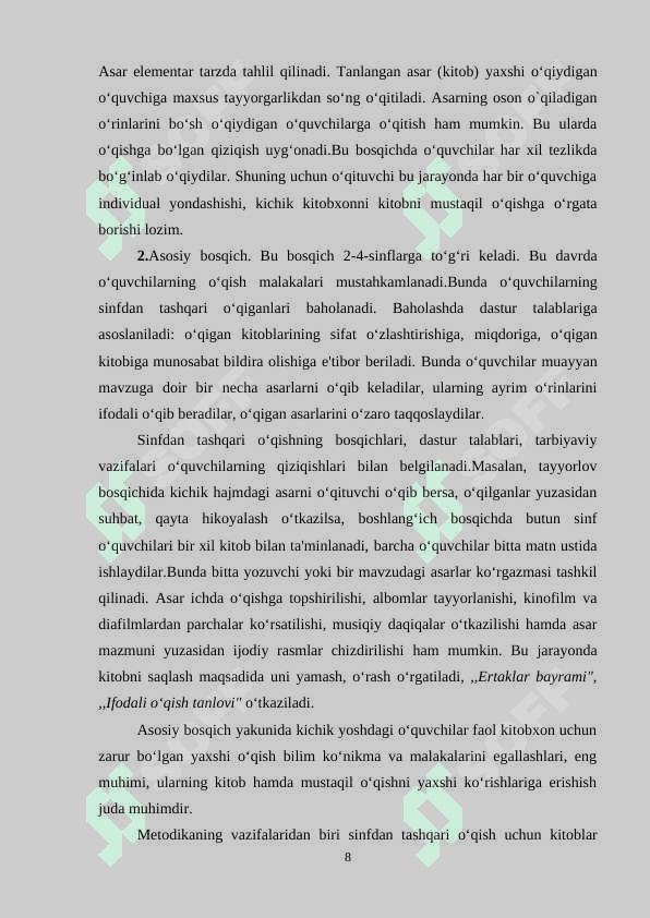 SINFDAN TASHQARI O‘QISH DARSLARIDA RAUF TOLIB IJODINI O‘RGANISH 8