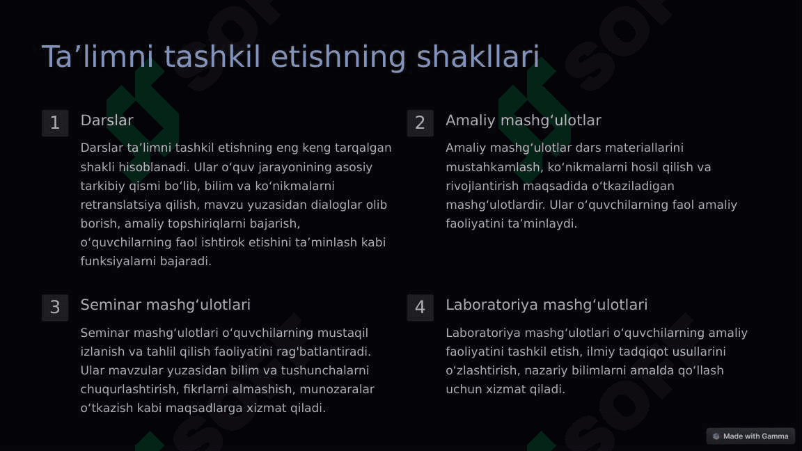 Taʼlim turlari va taʼlimni tashkil etish shakllari 3