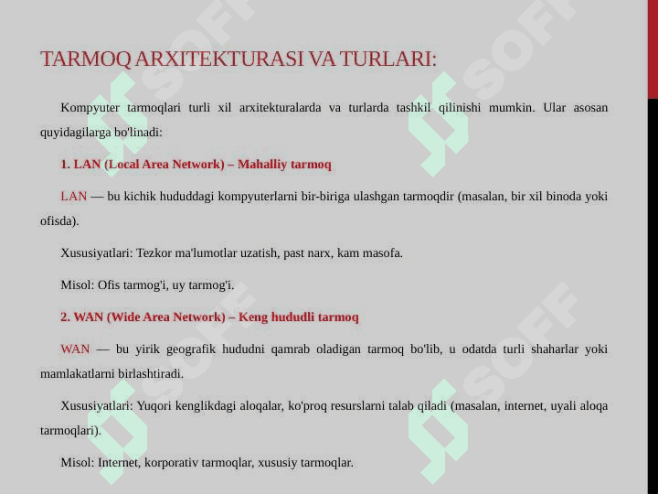 Kompyuter tarmoqlarining asosiy protokollari. 4
