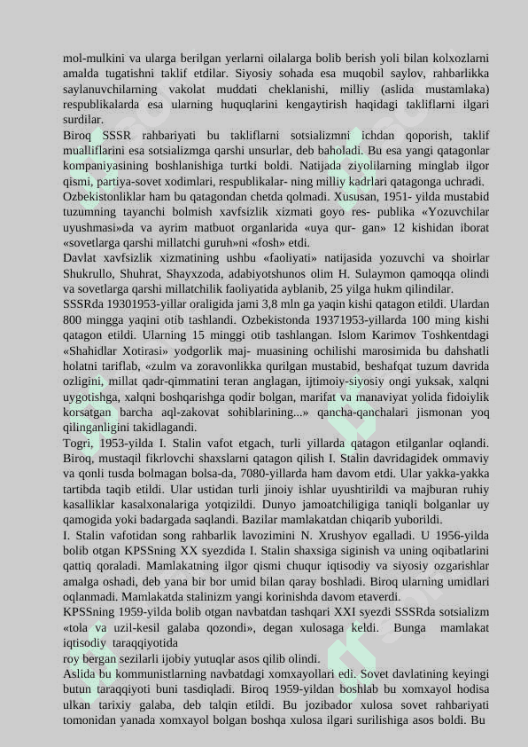 Sovet davlati 20 asr ikkinchi yarmi 21 asrni boshlarida 2