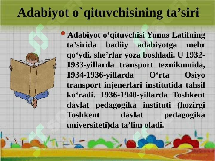 Shuhrat hayoti va ijodi haqida umumiy tasanif 4