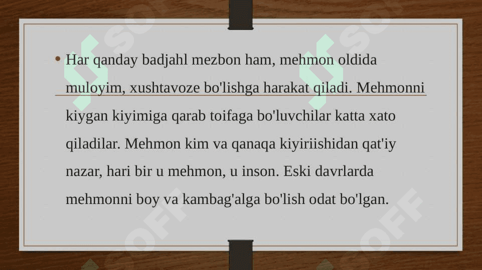 Mehmon kutish odobi. 3